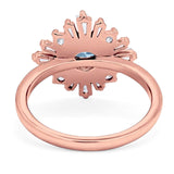 Art Deco Round Natural Stone Cocktail Ring