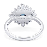 Art Deco Round Natural Stone Cocktail Ring