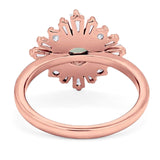 Art Deco Round Natural Stone Cocktail Ring