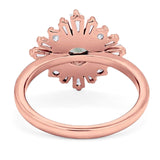 Art Deco Round Natural Stone Cocktail Ring