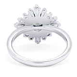 Art Deco Round Natural Stone Cocktail Ring