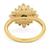 Art Deco Round Natural Stone Cocktail Ring