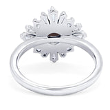 Art Deco Round Natural Stone Cocktail Ring