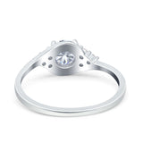 Art Deco Round Natural Stone Wedding Ring
