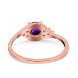 Art Deco Round Natural Stone Wedding Ring