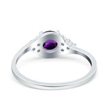 Art Deco Round Natural Stone Wedding Ring