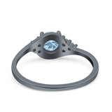 Art Deco Round Natural Stone Wedding Ring