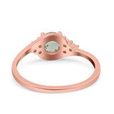 Art Deco Round Natural Stone Wedding Ring