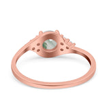 Art Deco Round Natural Stone Wedding Ring