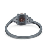 Art Deco Round Natural Stone Wedding Ring