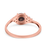 Art Deco Round Natural Stone Wedding Ring