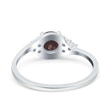 Art Deco Round Natural Stone Wedding Ring