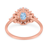 Art Deco Oval Natural Stone Flower Ring