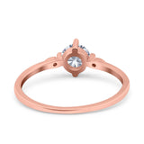 Art Deco Round Natural Stone Wedding Ring