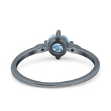 Art Deco Round Natural Stone Wedding Ring