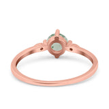 Art Deco Round Natural Stone Wedding Ring