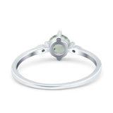 Art Deco Round Natural Stone Wedding Ring