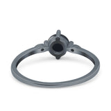 Art Deco Round Natural Stone Wedding Ring