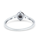 Art Deco Round Natural Stone Wedding Ring