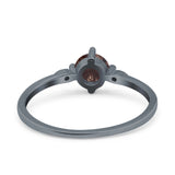 Art Deco Round Natural Stone Wedding Ring