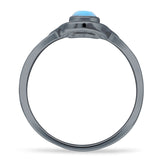 Hand Of Hamsa 13mm Evil Eye Cubic Zirconia Ring 925 Sterling Silver