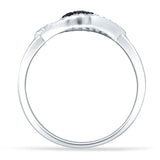 Evil Eye Cluster Black CZ Ring