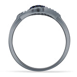 Evil Eye Cluster Blue Sapphire CZ Ring