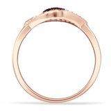 Evil Eye Cluster Blue Sapphire CZ Ring