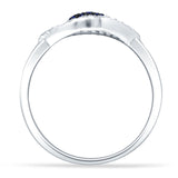 Evil Eye Cluster Blue Sapphire CZ Ring