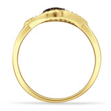 Evil Eye Cluster Blue Sapphire CZ Ring