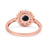 Floral Art Deco Round Natural Stone Ring