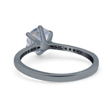 Art Deco Round Natural Stone Ring