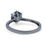 Art Deco Round Natural Stone Ring