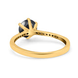 Art Deco Round Natural Stone Ring