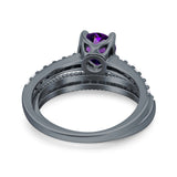 Two Piece Round Natural Stone Bridal Ring