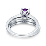 Two Piece Round Natural Stone Bridal Ring