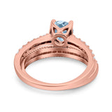 Two Piece Round Natural Stone Bridal Ring