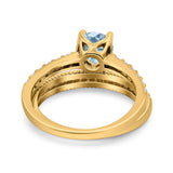 Two Piece Round Natural Stone Bridal Ring