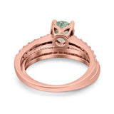 Two Piece Round Natural Stone Bridal Ring