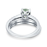 Two Piece Round Natural Stone Bridal Ring