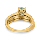 Two Piece Round Natural Stone Bridal Ring