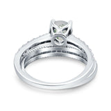 Two Piece Round Natural Stone Bridal Ring