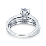 Two Piece Round Natural Stone Bridal Ring