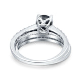 Two Piece Round Natural Stone Bridal Ring