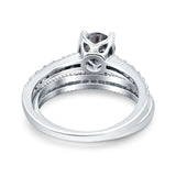 Two Piece Round Natural Stone Bridal Ring