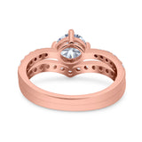 Two Piece Round Natural Stone Art Deco Ring