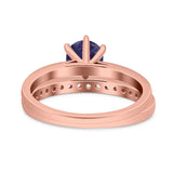 Two Piece Round Natural Stone Art Deco Ring