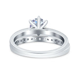 Two Piece Round Natural Stone Art Deco Ring