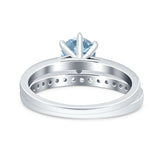 Two Piece Round Natural Stone Art Deco Ring