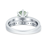 Two Piece Round Natural Stone Art Deco Ring